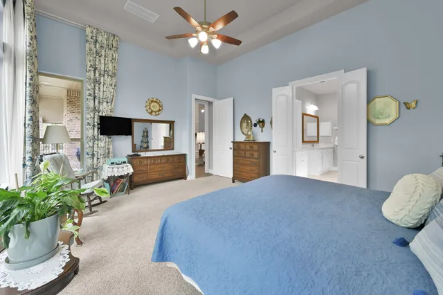 a large white room with windows