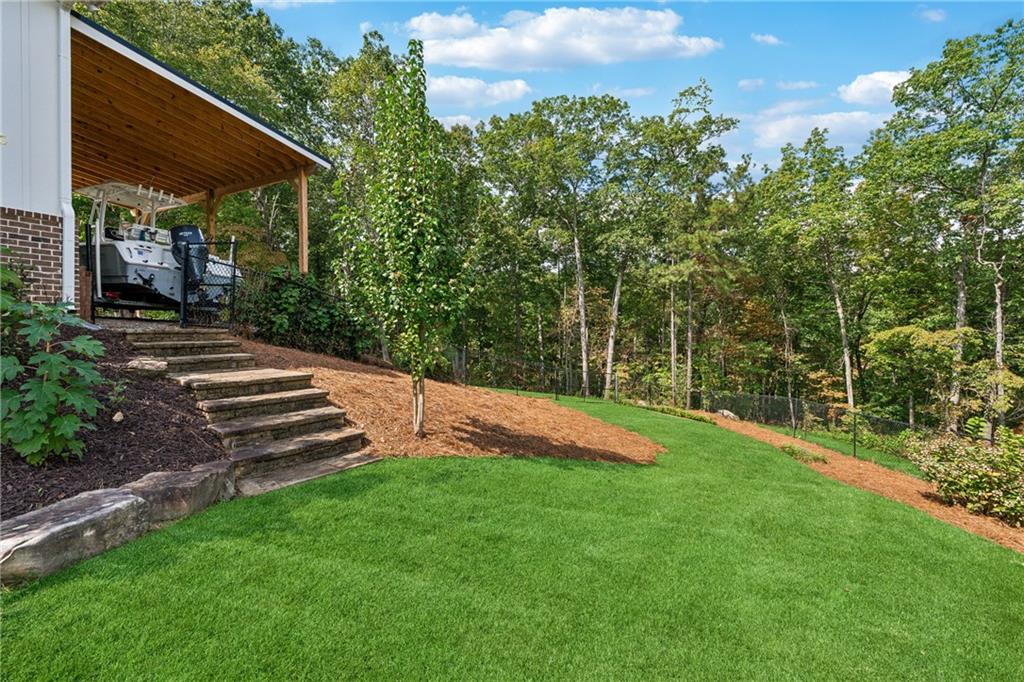 38 Mountain Ridge Road Northeast White, GA 30184 - Photo 73 of 79 a view of a backyard with plants and a patio
