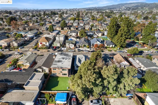 an aerial view of a city