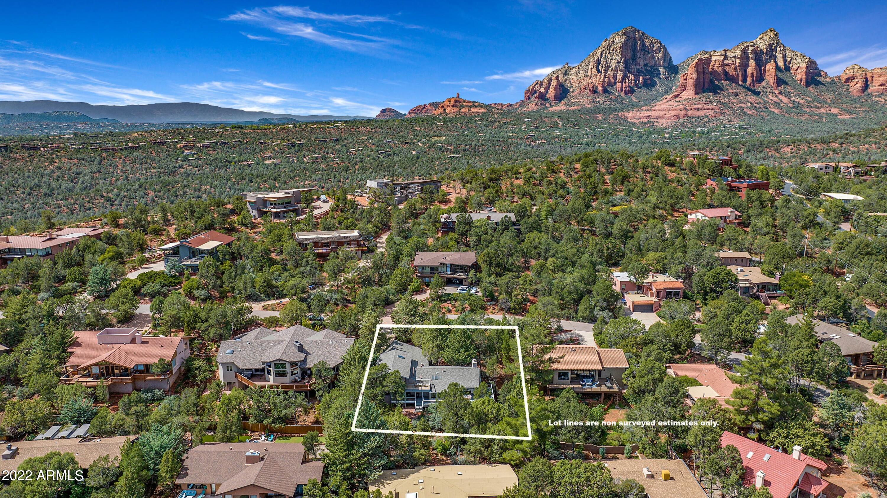 340 Ridge Road Sedona, AZ 86336 - Photo 42 of 49 006_Aerial 5 Lot Lines