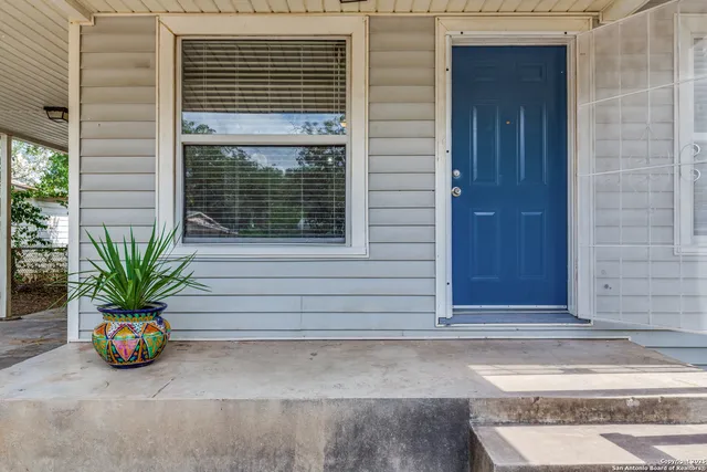 a view of front door of house