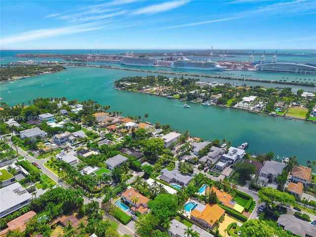 a view of a lake with a city view