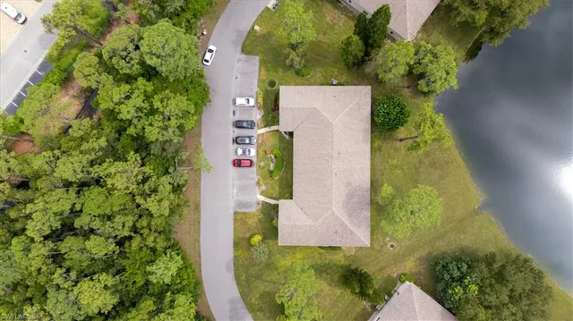 an aerial view of a house
