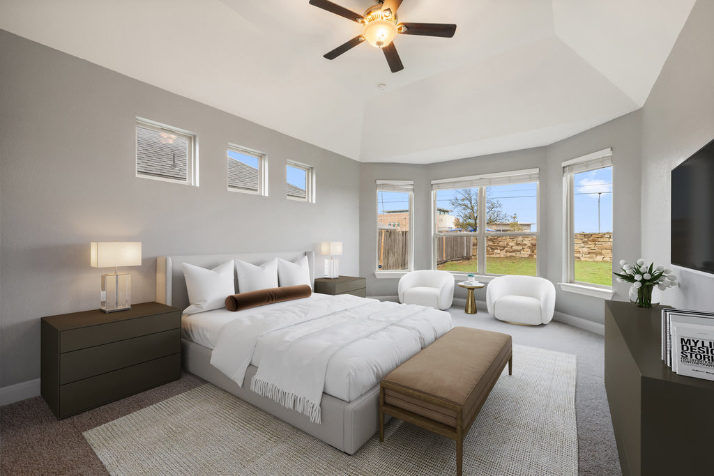 5208 Anaheim Avenue Pflugerville, TX 78660 - Photo 17 of 38 a bedroom with bed and glass window