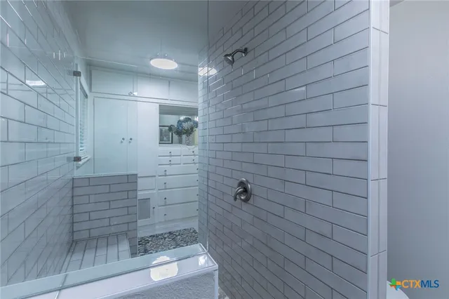 a bathroom with a shower