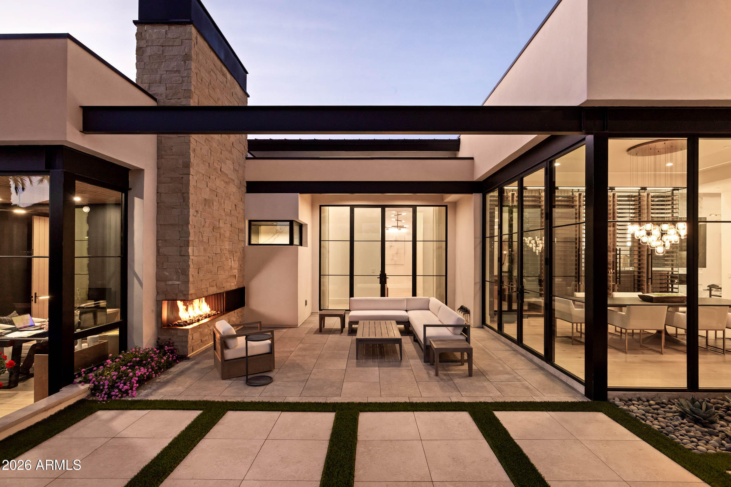 6800 North Mummy Mountain Road Paradise Valley, AZ 85253 - Photo 38 of 61 a view of a gym equipment with a floor to ceiling window