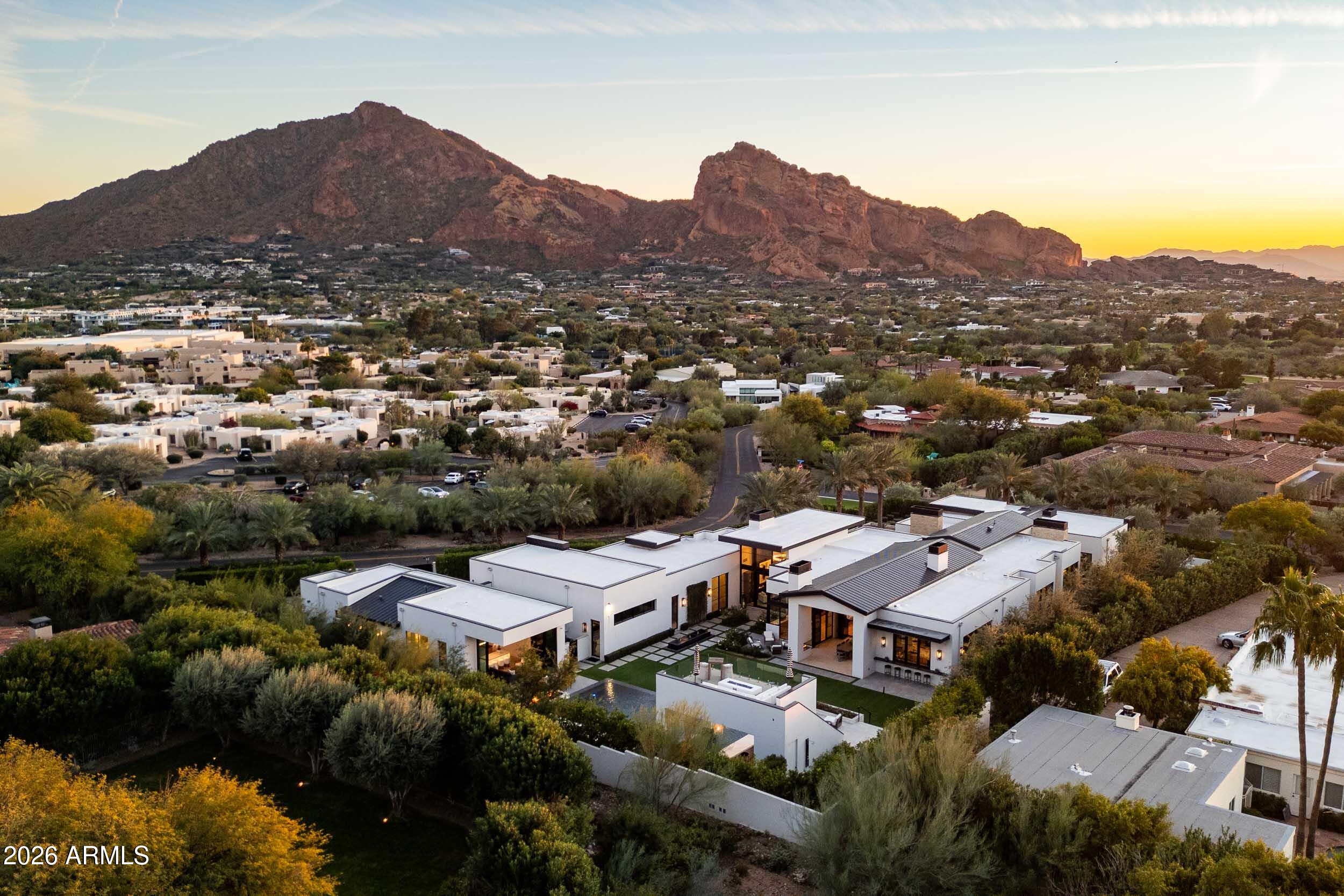 6800 North Mummy Mountain Road Paradise Valley, AZ 85253 - Photo 58 of 61 an aerial view of residential houses and street