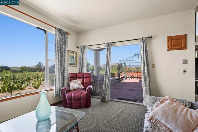 a view of a lush green hillside and houses