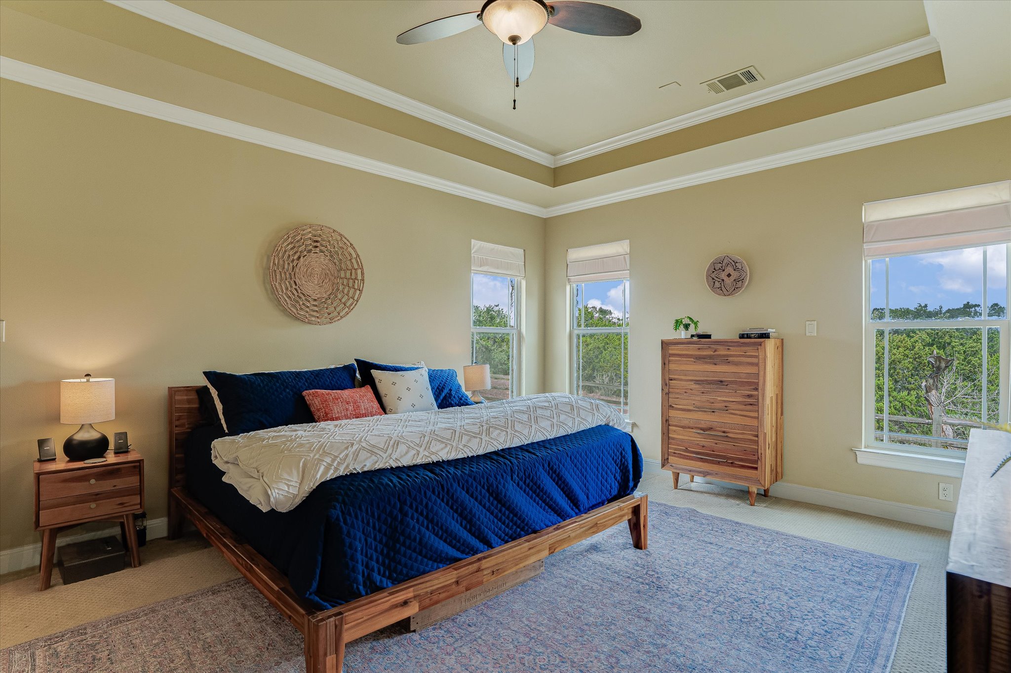 3501 Pursley Road Dripping Springs, TX 78620 - Photo 14 of 38 a bedroom with a bed a chandelier and a window