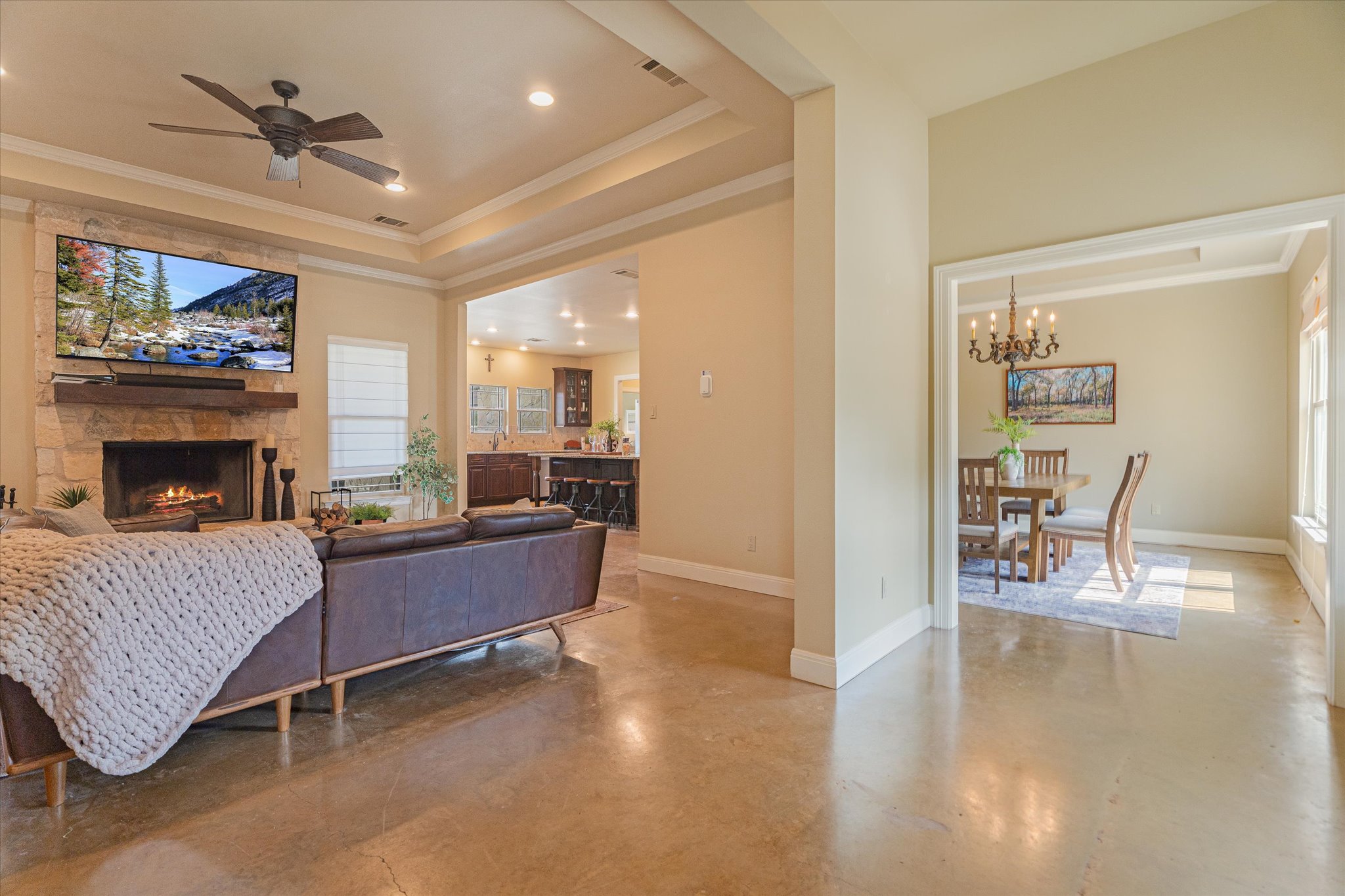 3501 Pursley Road Dripping Springs, TX 78620 - Photo 7 of 38 a living room with furniture and a fireplace