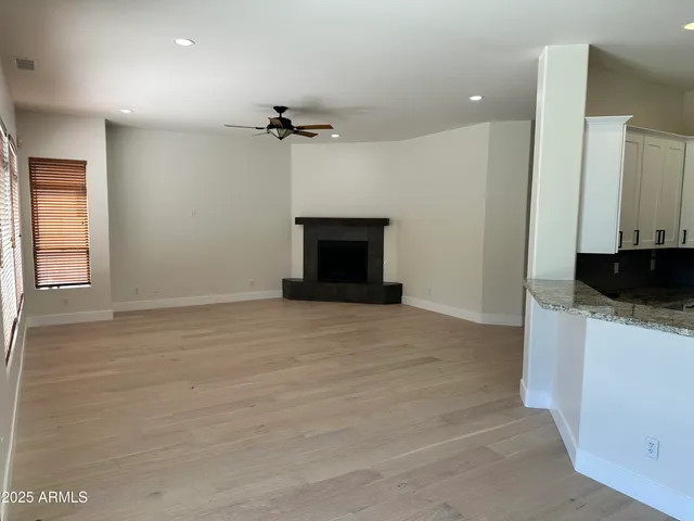 a view of a livingroom with a fireplace