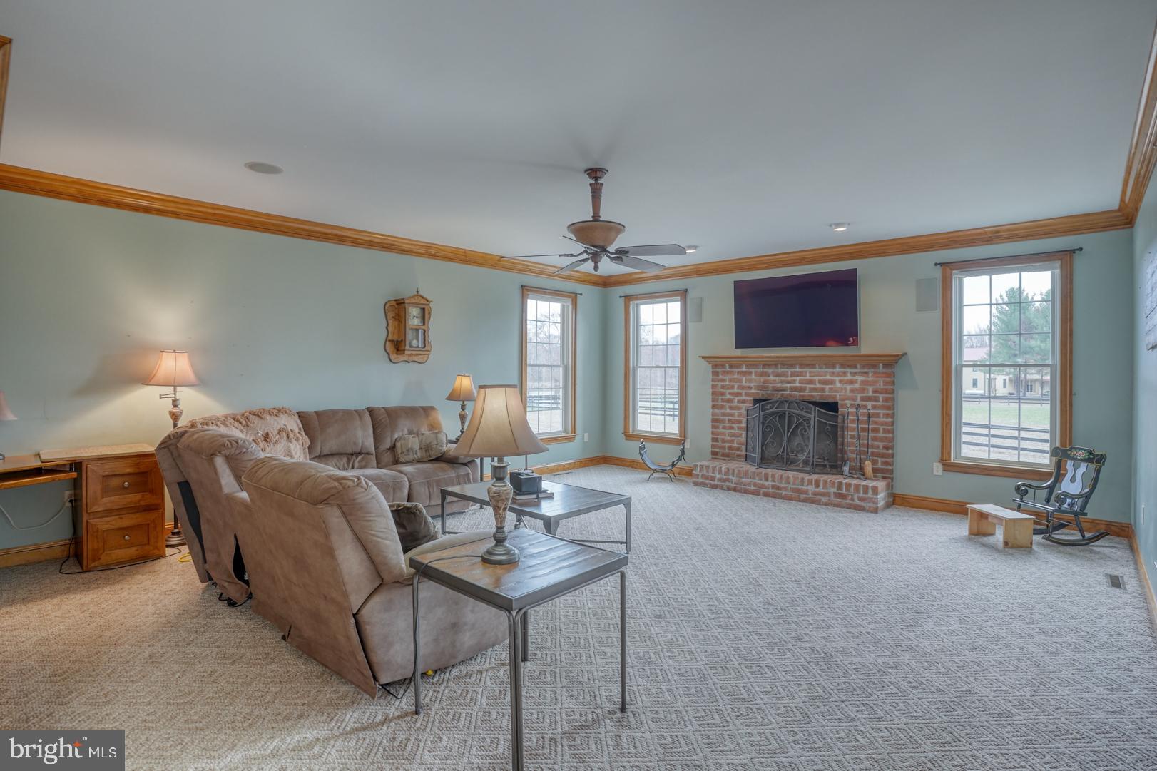 520 Mud Mill Road Marydel, DE 19964 - Photo 31 of 123 a living room with furniture a fireplace and a large window
