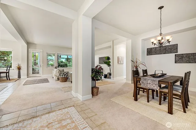 a view of a livingroom and dining room