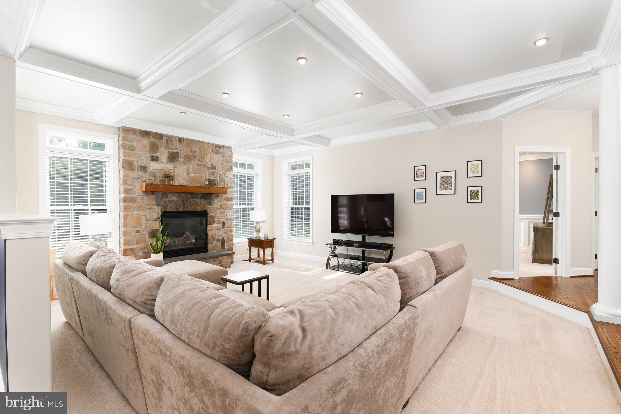 128 Harrogate Drive Landenberg, PA 19350 - Photo 24 of 52 a living room with furniture a fireplace and a flat screen tv