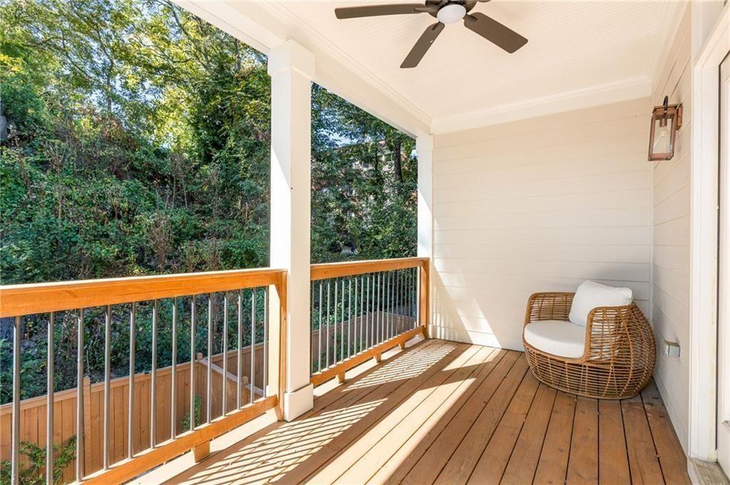 722 Lakeview Avenue Northeast, Unit A Atlanta, GA 30308 - Photo 33 of 48 a view of a balcony with wooden floor