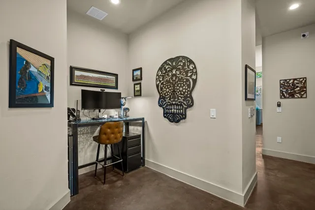 a view of a entryway with wooden floor