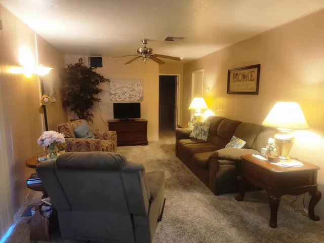 a living room with furniture a window and a fireplace