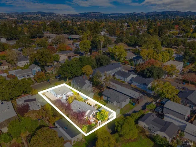 an aerial view of a city