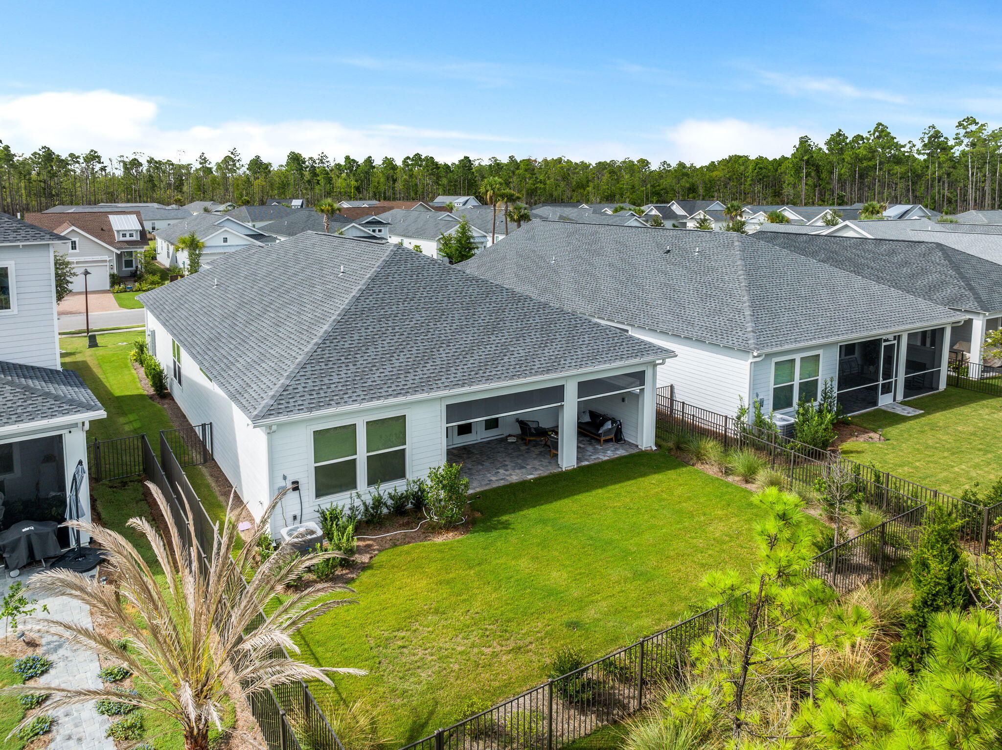 47 Ravine Rd Inlet Beach Inlet Beach, FL 32461 - Photo 44 of 85 a aerial view of a house with pool and a yard