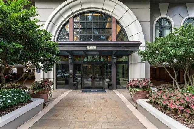 a view of a city with tall buildings