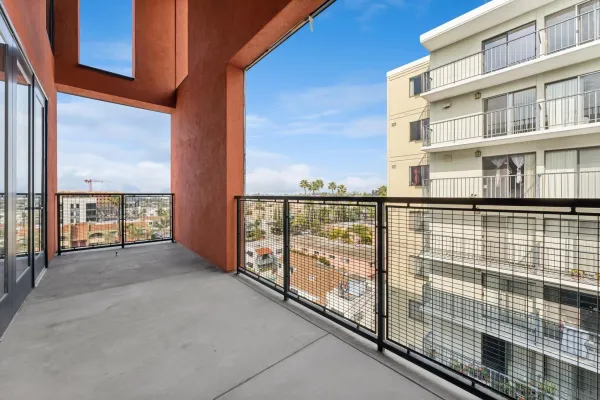 a view of balcony with city view