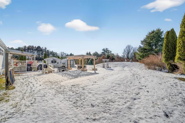 a view of road and snow on the road