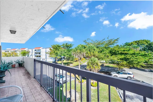 a city view from a balcony