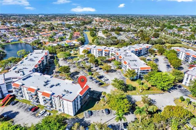 an aerial view of multiple house