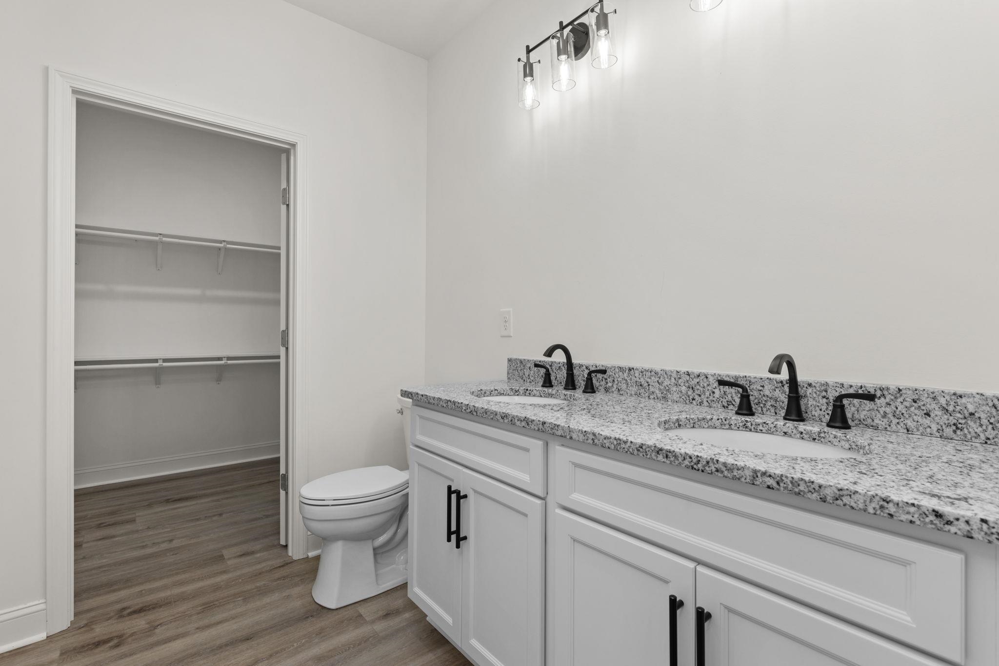 458 County Road 514 Rienzi, MS 38865 - Photo 10 of 34 a bathroom with a granite countertop toilet sink and mirror