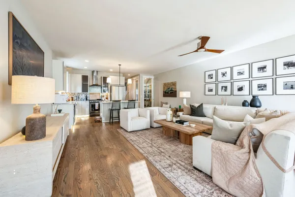 a living room with furniture and a couch