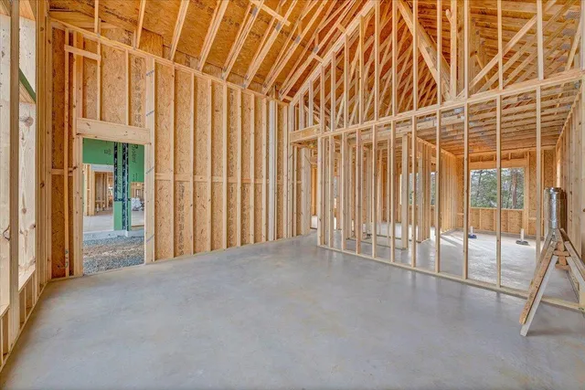a picture of a bench in a white building