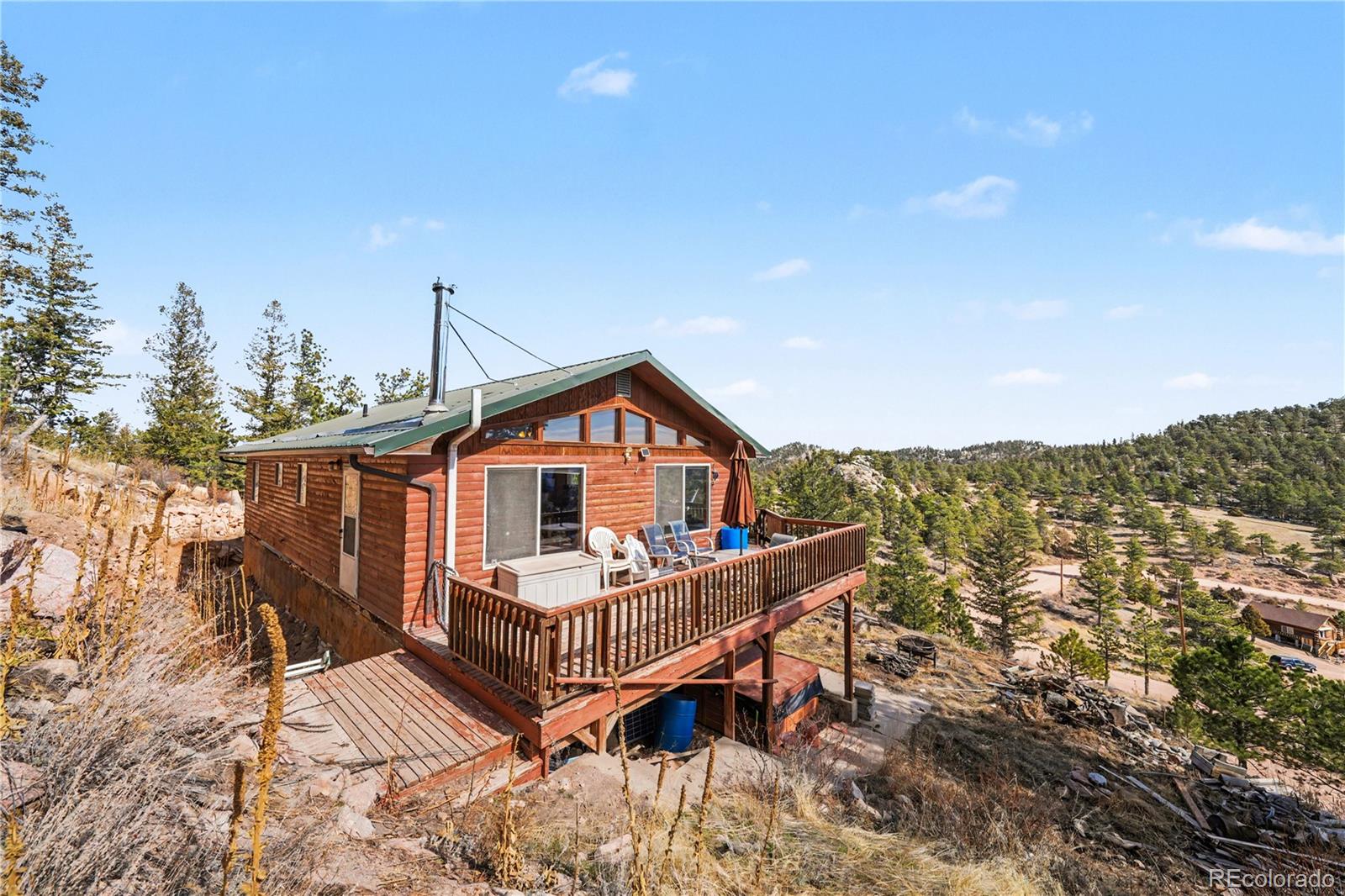 a view of a house with a roof deck