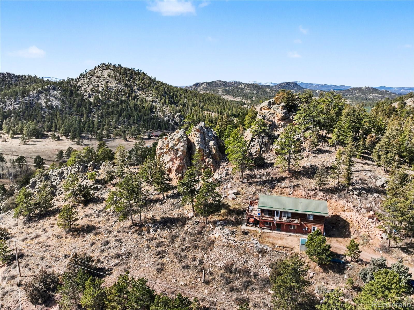319 Springmeadow Way Red Feather Lakes, CO 80545 - Photo 25 of 30 an aerial view of residential house with outdoor space and trees all around