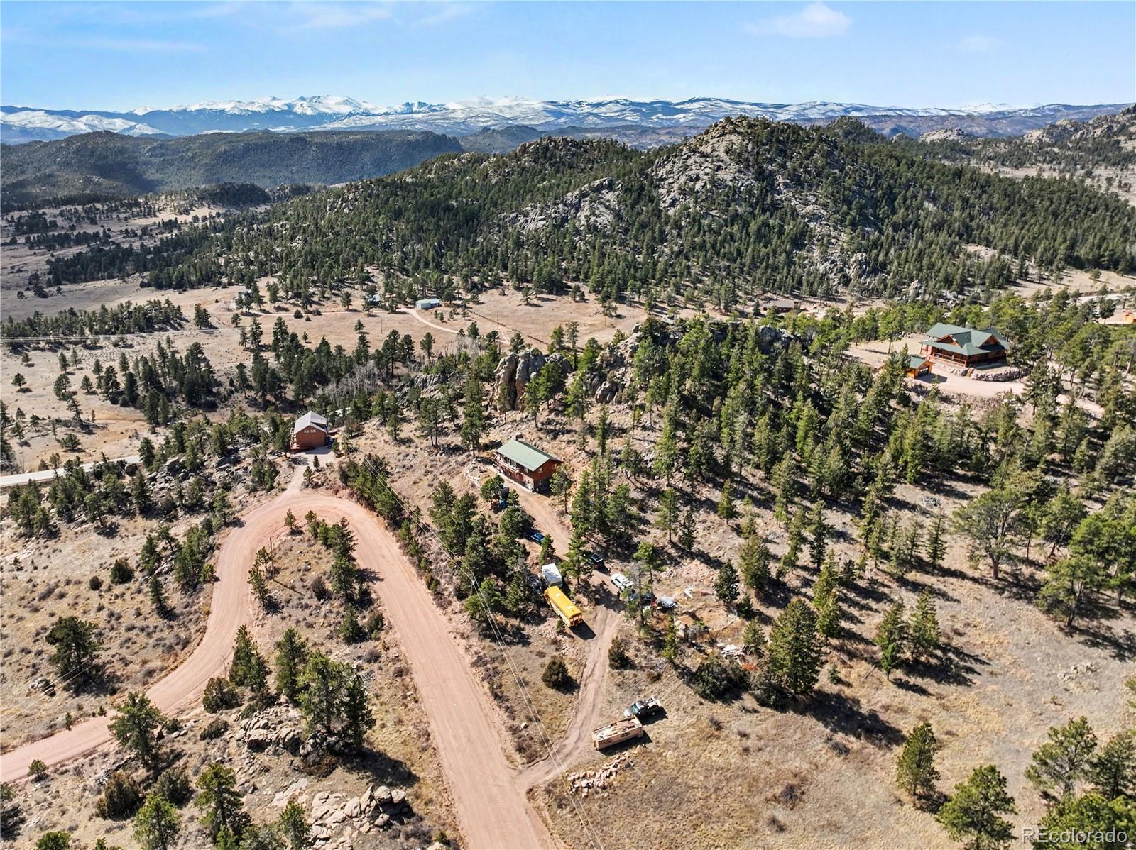 319 Springmeadow Way Red Feather Lakes, CO 80545 - Photo 29 of 30 an aerial view of house with yard and mountain view in back