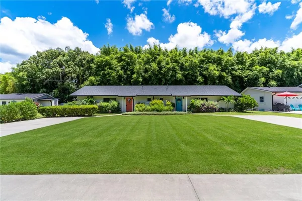 a front view of house with yard