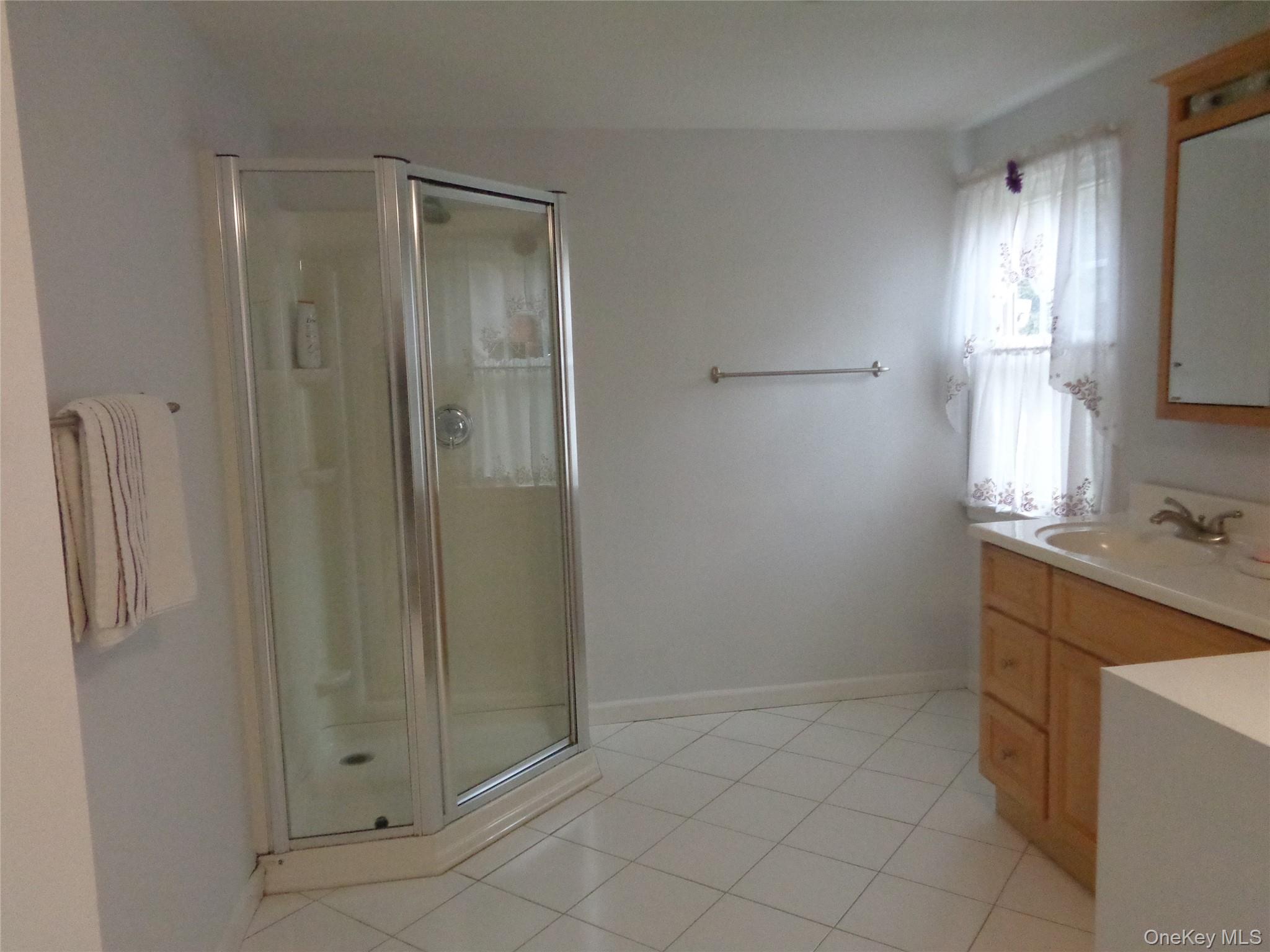 9 Valley Terrace Port Chester, NY 10573 - Photo 15 of 25 a bathroom with a sink a mirror and a shower