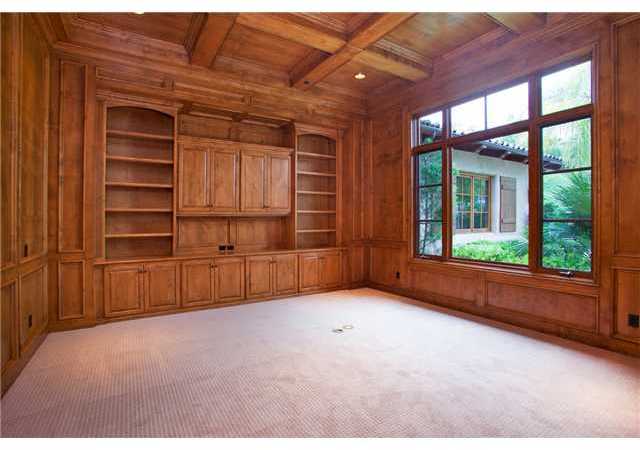 16559 Rd To Rio San Diego, CA 92127 - Photo 6 of 21 LIBRARY IS FULLY PANELED, BOX-BEAM CEILING WITH BUILT-INS!