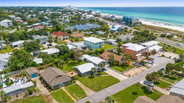 a view of a patio with wooden floor