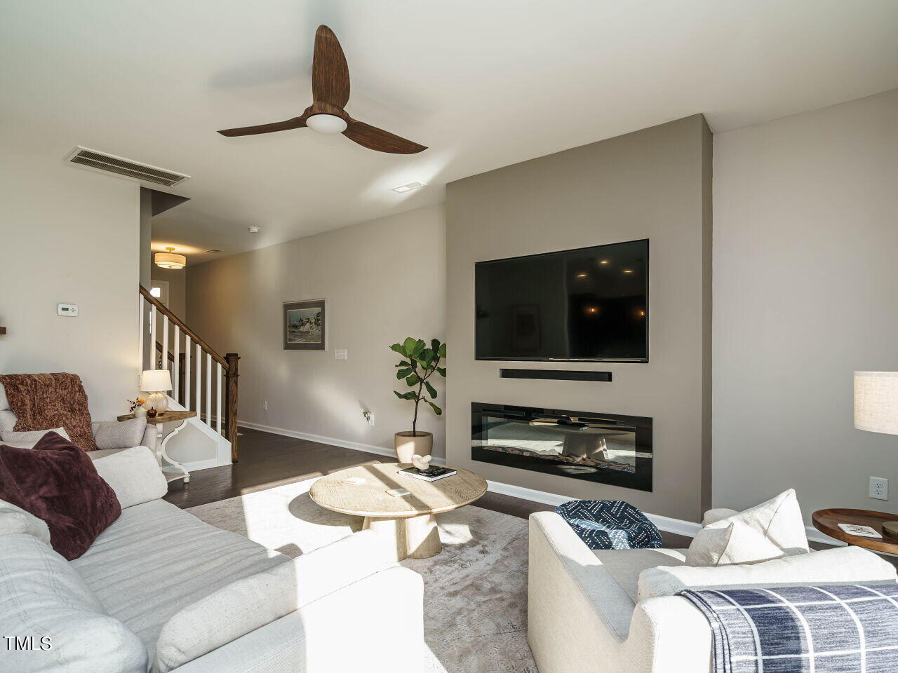 106 Zante Currant Road Durham, NC 27703 - Photo 7 of 27 a living room with furniture and a flat screen tv
