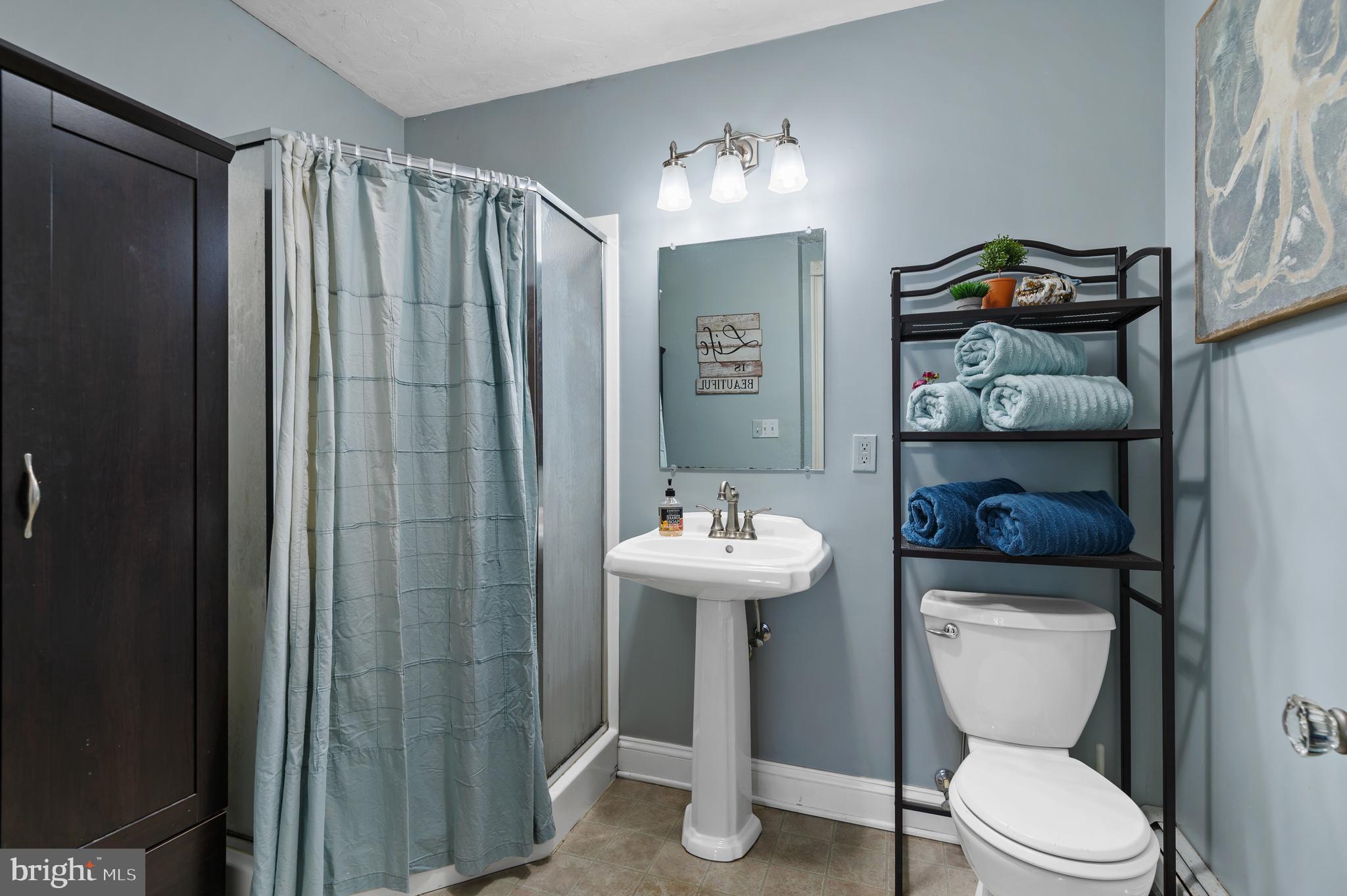 409 East Main Street Westminster, MD 21157 - Photo 8 of 46 a bathroom with a toilet a sink and mirror