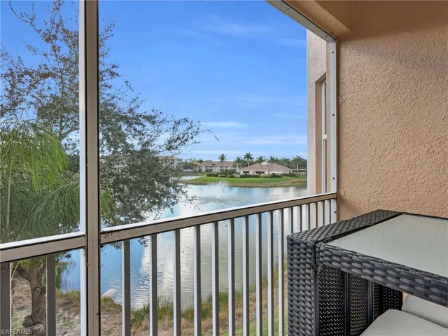 a view of a balcony with a swing