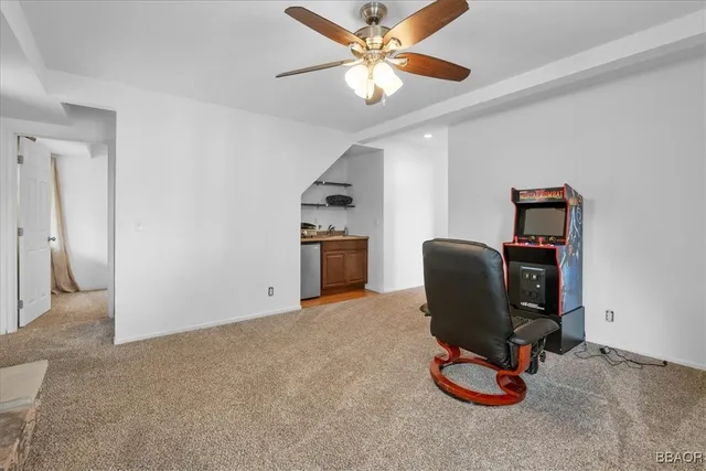 a view of workspace with livingroom