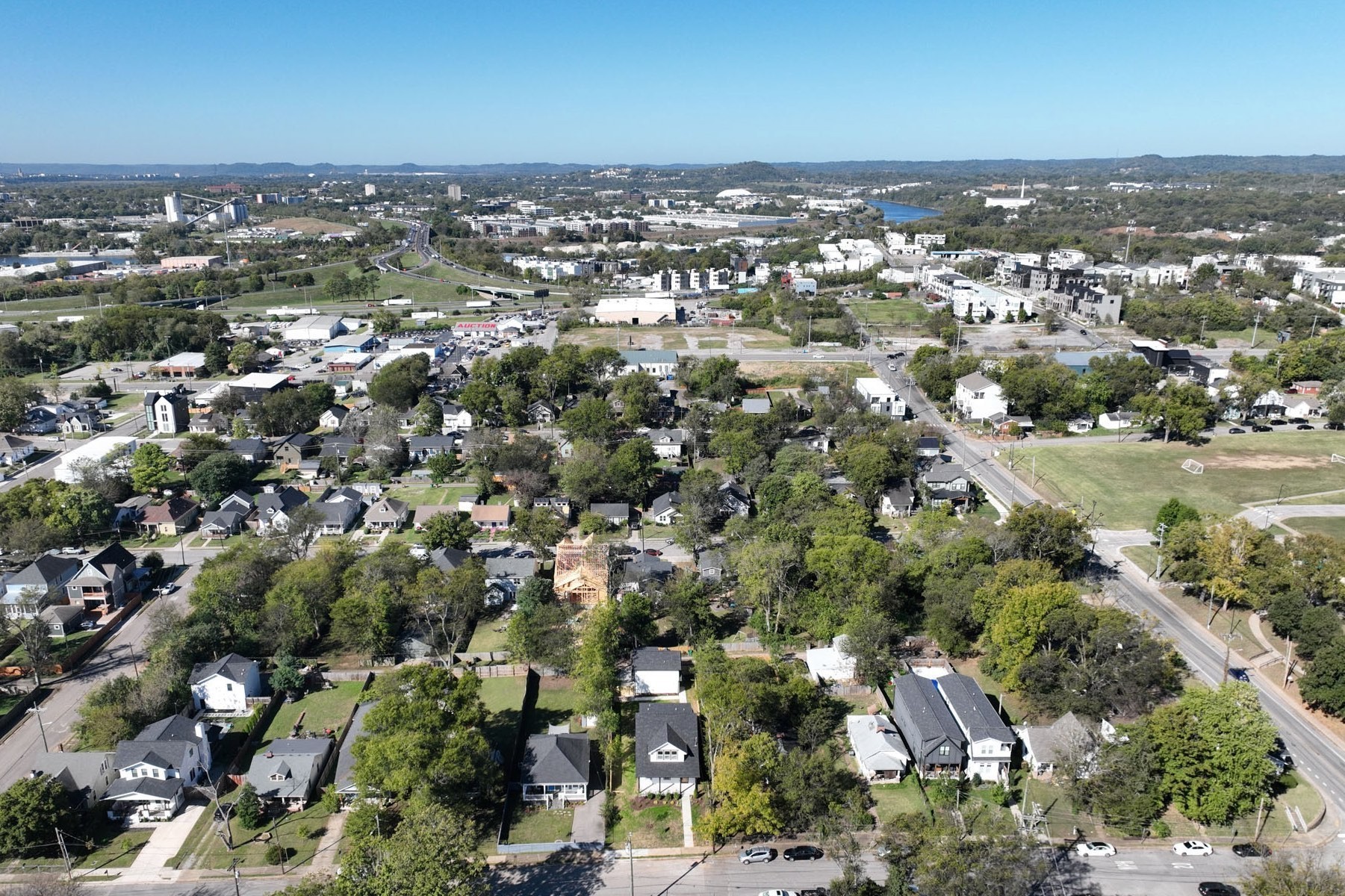 1212 Stockell Street Nashville, TN 37207 - Photo 79 of 86 an aerial view of a city with lots of residential buildings