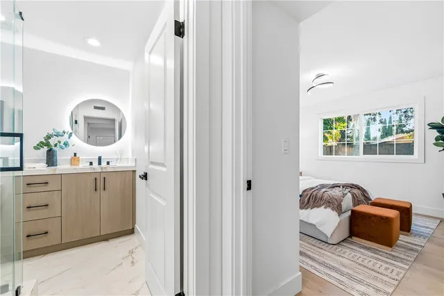 a bathroom with a shower