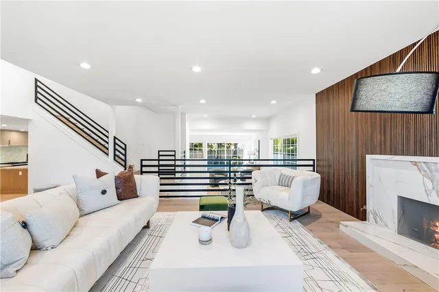 a living room with furniture and a couch