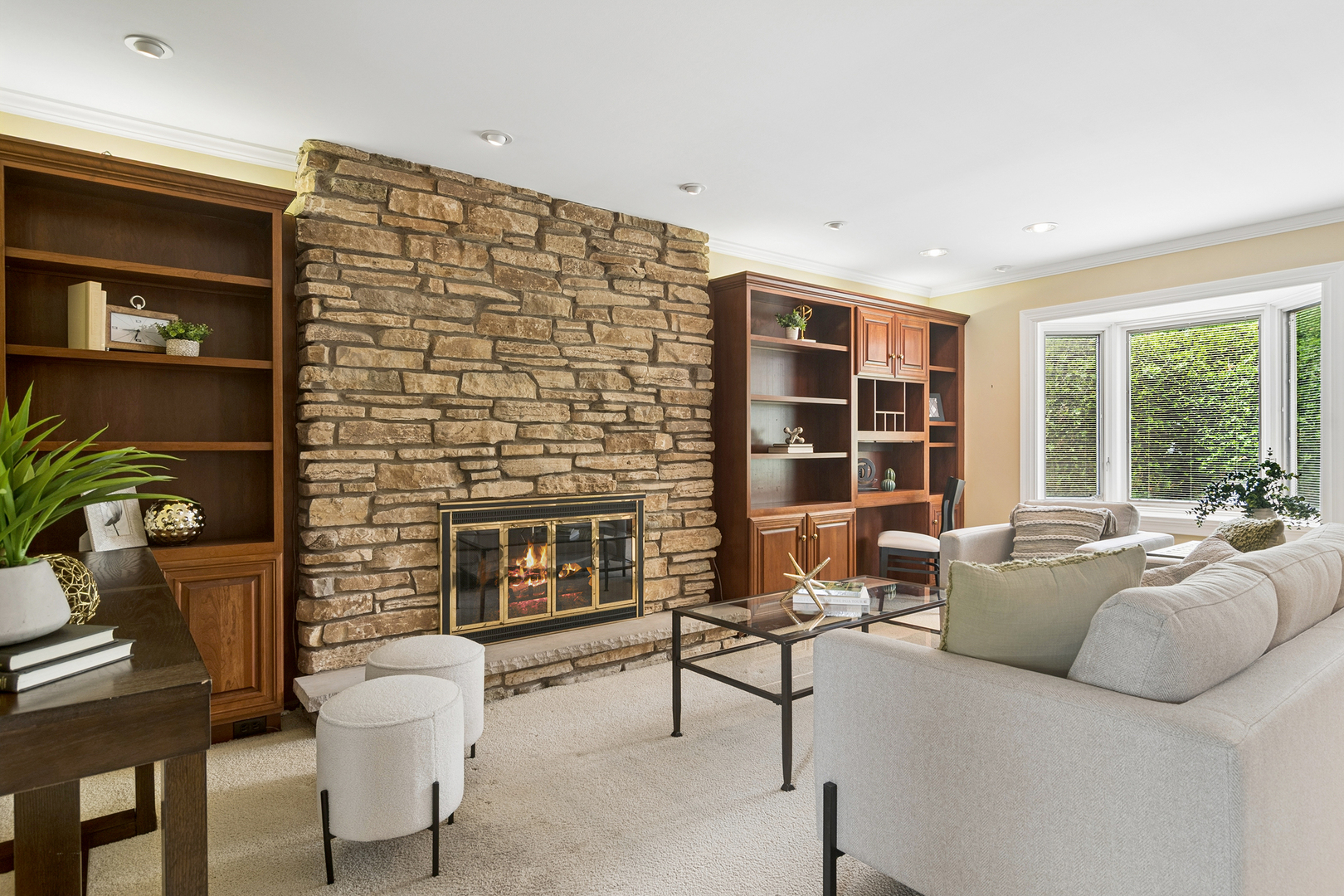 572 East Monterey Road Palatine, IL 60074 - Photo 11 of 27 a living room with furniture and a fireplace