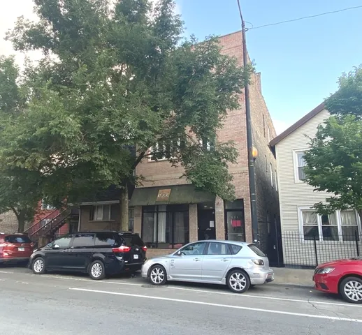 a car parked in front of a building
