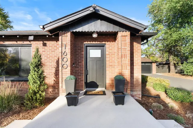a front view of a house with patio