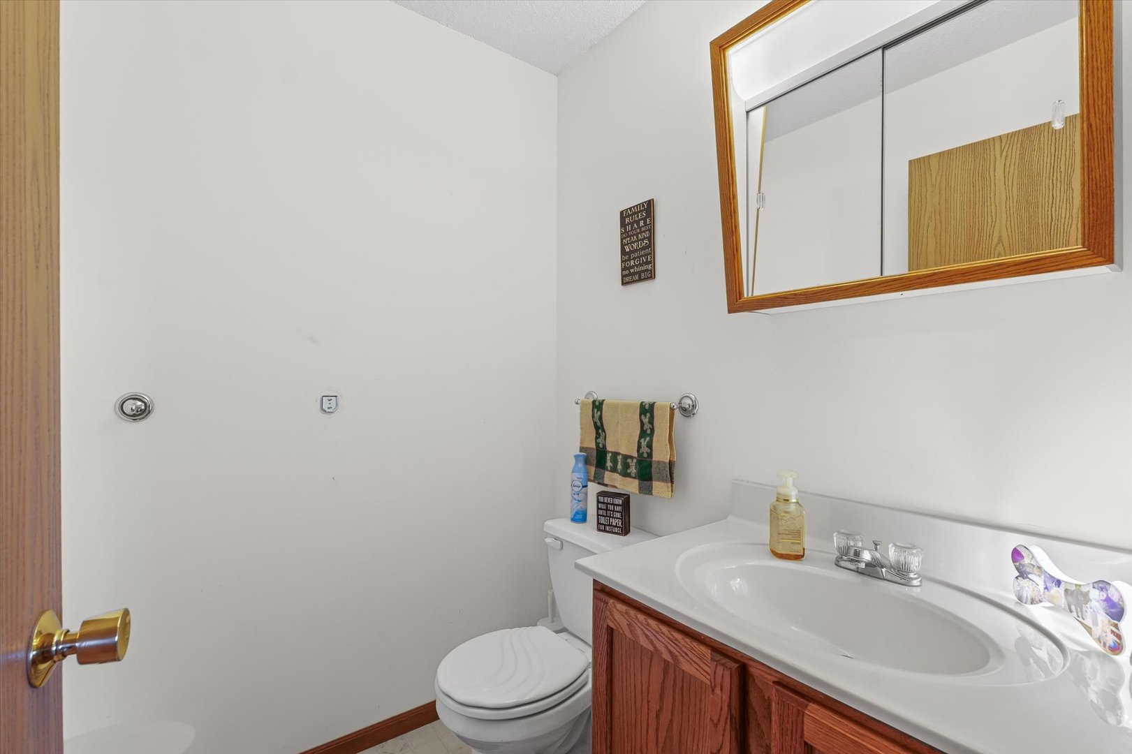 707 Country View Drive Philo, IL 61864 - Photo 16 of 28 a bathroom with a granite countertop toilet sink and mirror