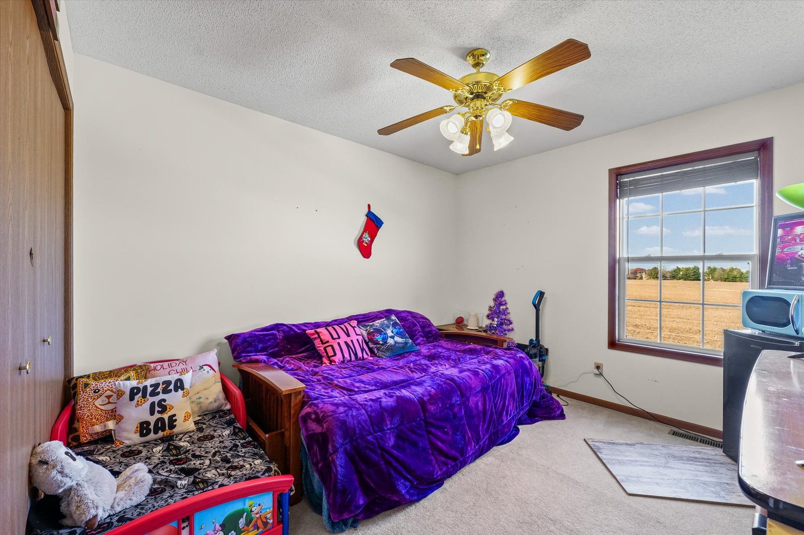 707 Country View Drive Philo, IL 61864 - Photo 22 of 28 a bedroom with a bed and a chandelier